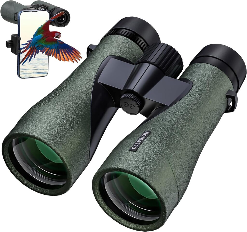 12X50 Professional Hd Binoculars For Adults With Phone Adapter, High Power Binoculars With Bak4 Prisms, Super Bright Lightweight Waterproof Binoculars Perfect For Bird Watching, Hunting, Stargazing