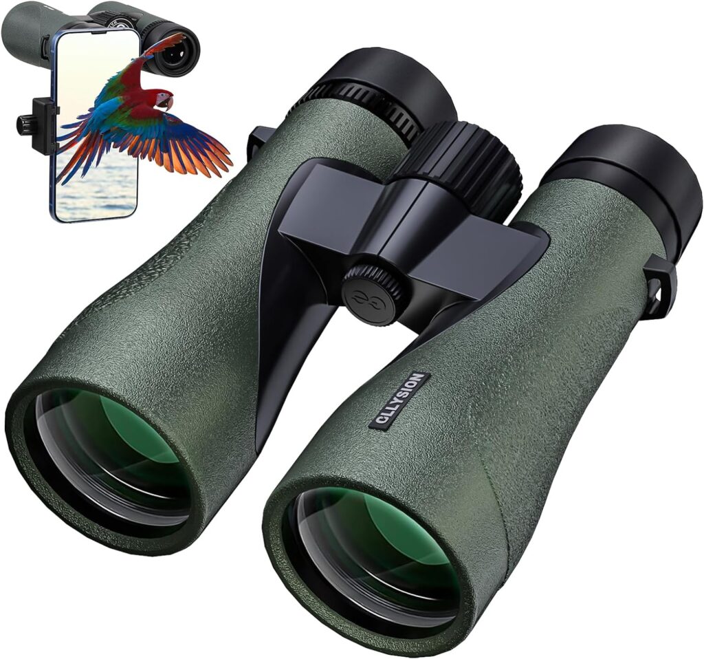 12X50 Professional HD Binoculars for Adults with Phone Adapter, High Power Binoculars with BaK4 prisms, Super Bright Lightweight Waterproof Binoculars Perfect for Bird Watching, Hunting, Stargazing