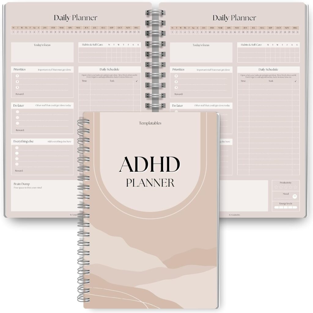 Adhd Daily Planner For Neurodivergent Adults - Productivity Daily Planner Task Management To Stay Organized And Focused - A5 Lux