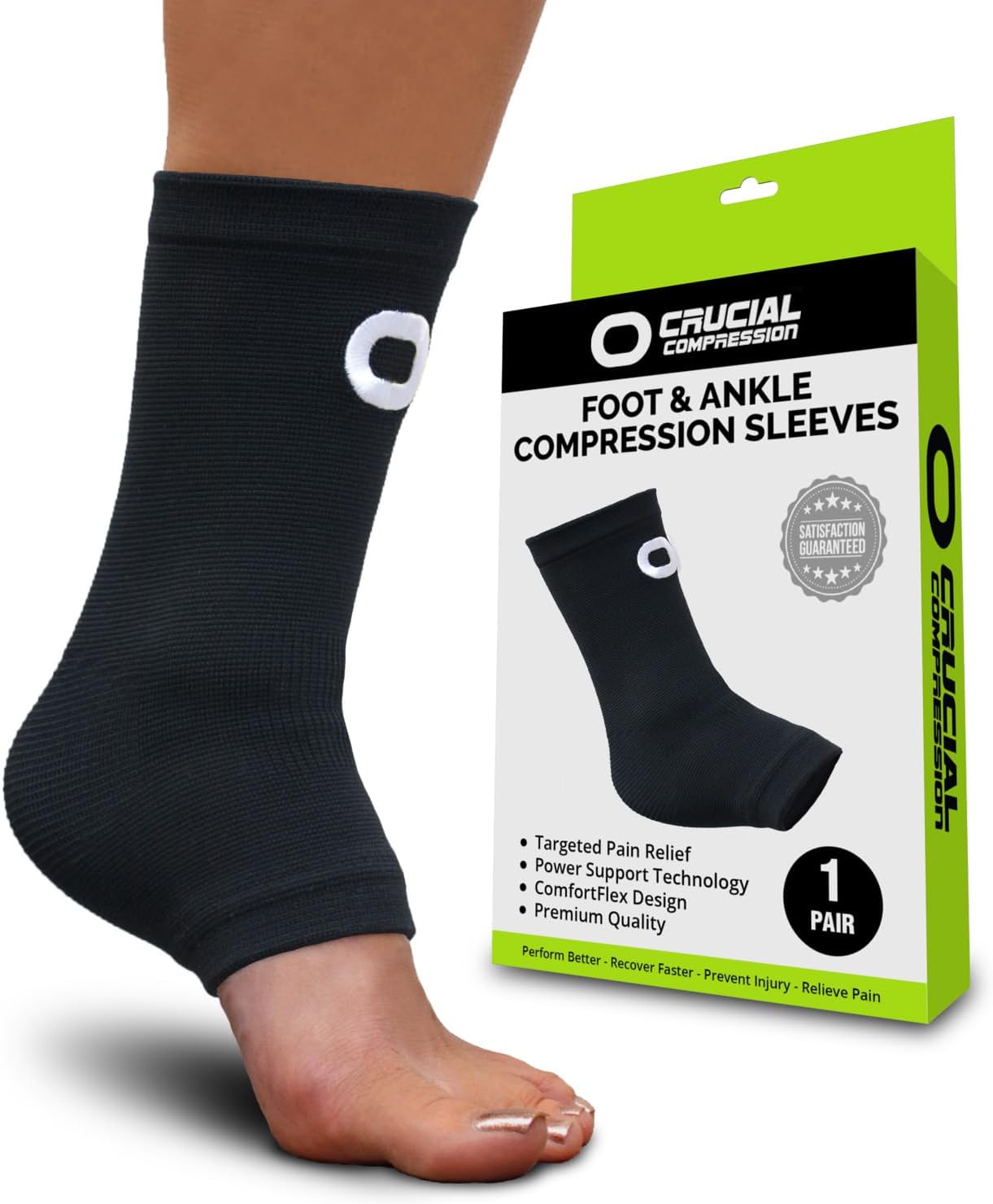 Ankle Brace Compression Support Sleeve (1 Pair) - Best Ankle Compression Socks For Plantar Fasciitis, Arch Support, Foot  Ankle Swelling, Achilles Tendon, Joint Pain, Injury Recovery, Heel Spurs