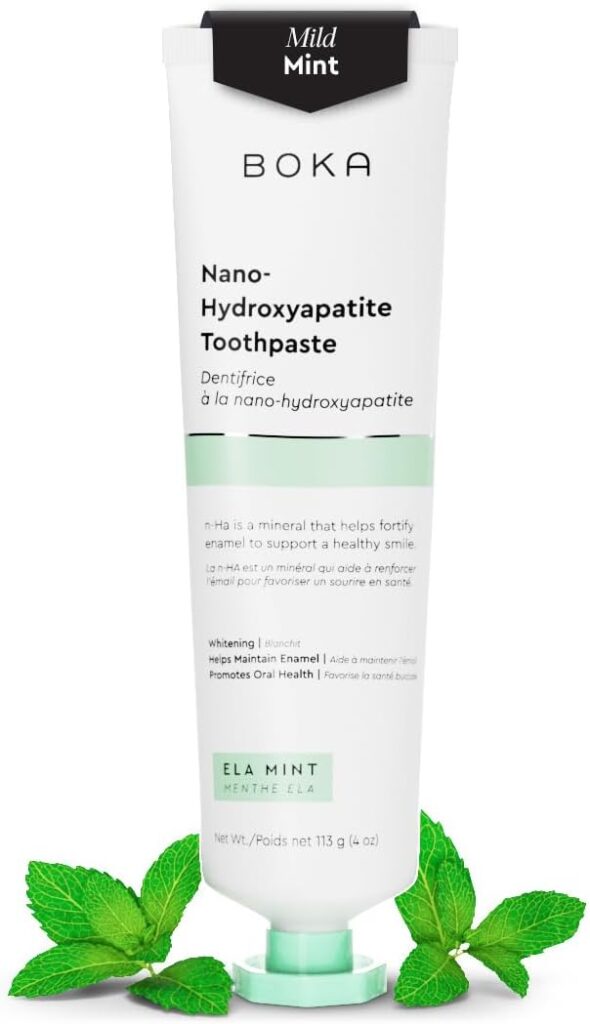 Boka Fluoride Free Toothpaste - Nano Hydroxyapatite, Remineralizing, Sensitive Teeth, Whitening - Dentist Recommended For Adult  Kids Oral Care - Ela Mint Natural Flavor, 4Oz 1 Pk - Us Manufactured