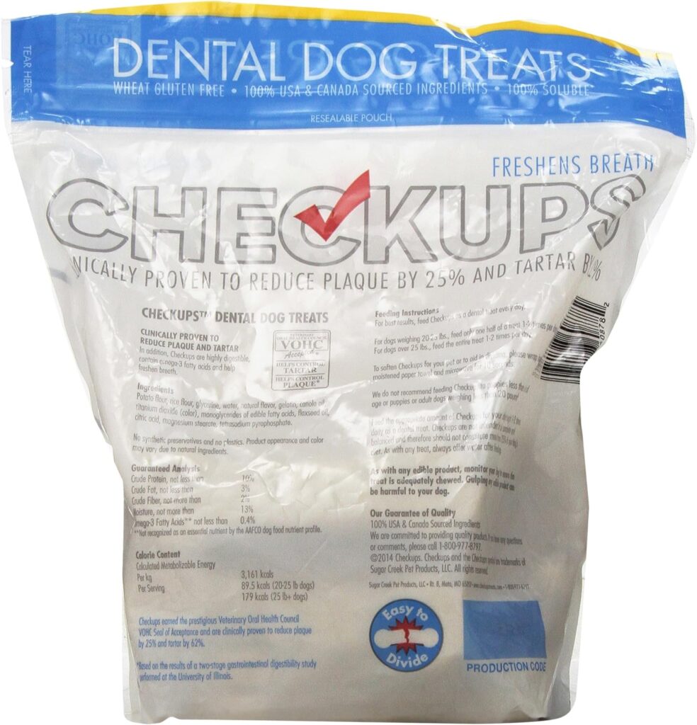 Checkups- Dental Dog Treats, 24ct 48 oz. for Dogs 20+ pounds