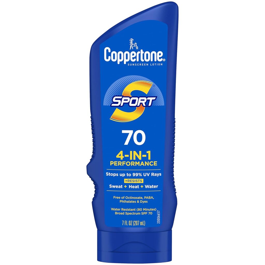 Coppertone Sport Sunscreen Spf 70 Water Resistant Sunscreen Lotion, Broad Spectrum, Bulk Sunscreen Pack, 7 Fl Oz Bottle, Pack Of 2