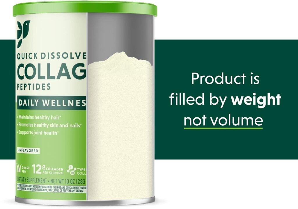 Great Lakes Wellness Collagen Peptides Powder Supplement for Skin Hair Nail Joints - Unflavored - Quick Dissolve Hydrolyzed, Non-GMO, Keto, Paleo Friendly, Gluten-Free - 10 oz Canister