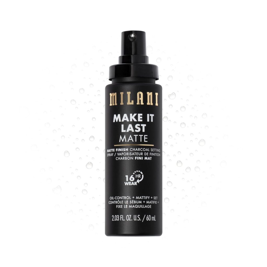 Milani Make It Last Matte - Matte Finish Charcoal Setting Spray- Cruelty-Free Makeup Primer And Setting Spray For Oily Skin - Long Lasting Finishing Spray (2.03 Fl. Oz.)