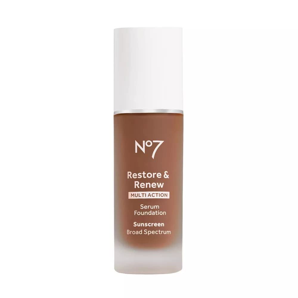 No7 Restore  Renew Multi Action Serum Foundation - Cool Beige - Liquid Foundation Makeup With Vitamin C, Vitamin E  Collagen For Face - Beauty Skin Serum Formula With Medium Coverage (30Ml)