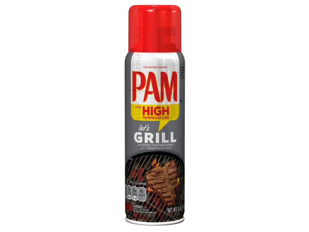 Pam No-Stick Cooking Oil Spray Especially For Grilling With High Temperature Formula, 5 Oz - Made With 100% Natural Vegetable Oil ! Great Fot Less Or Fat-Free Cooking!