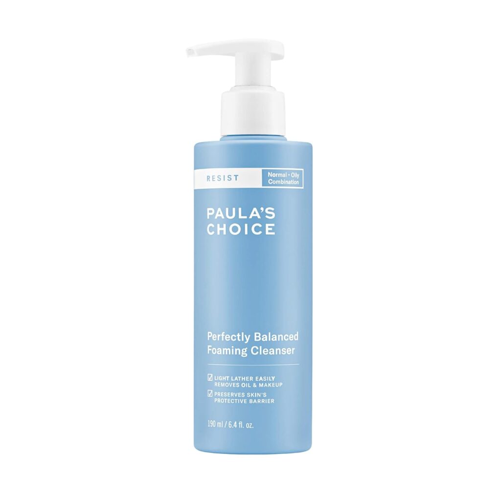 Paulas Choice Resist Perfectly Balanced Foaming Cleanser, Hyaluronic Acid Aloe, Anti-Aging Face Wash, Large Pores Oily Skin, 6.4 Ounce