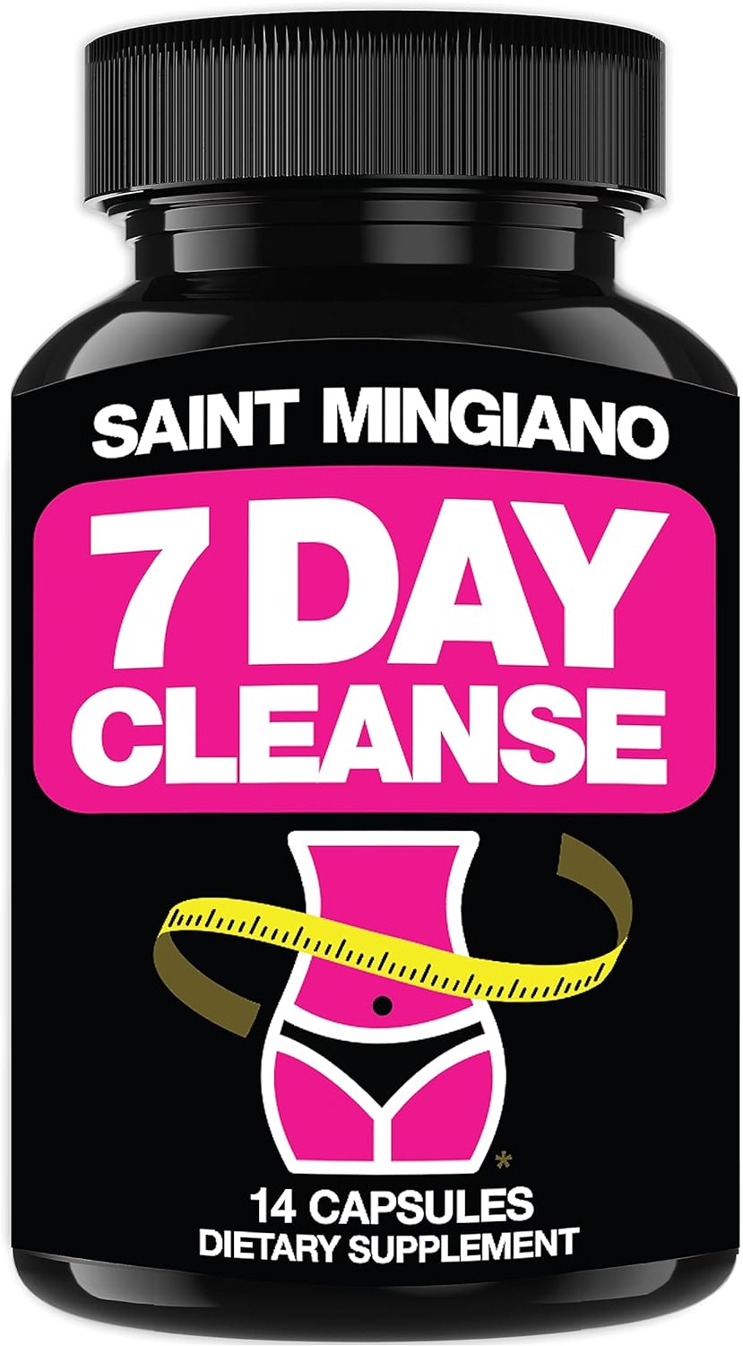 Saint Mingiano 7 Day Cleanse Program | Colon Detox with Natural Laxative for Constipation  Bloating | Extra-Strength Senna Leaf Supplements | Strong for Some People.