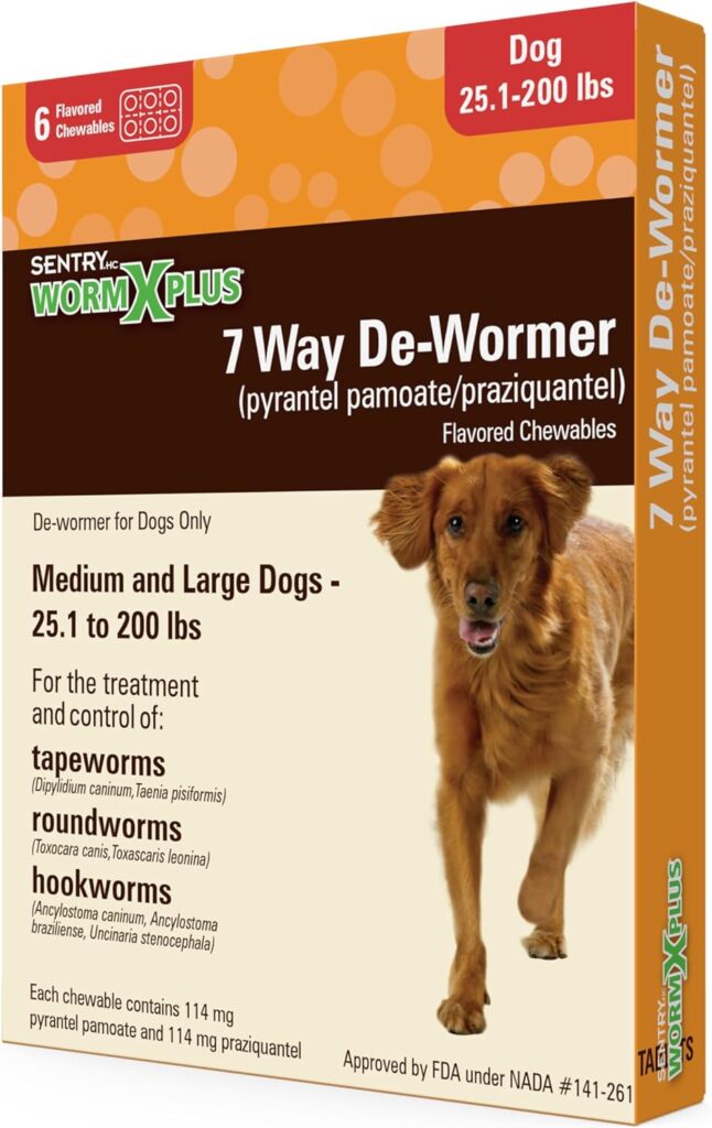 Sentry PET Care Worm X Plus 7 Way DeWormer Large Dogs (6 Count) Package May Vary