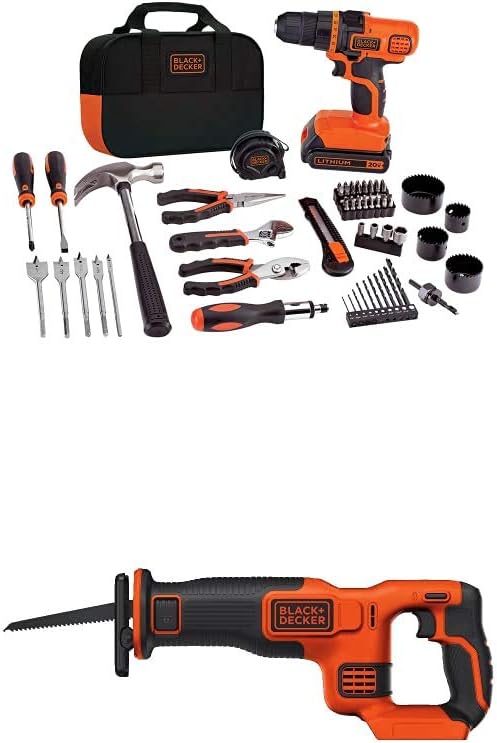 Black+Decker 20V Max Drill  Home Tool Kit, 68 Piece (Ldx120Pk)