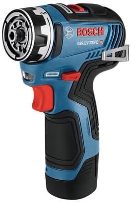 Bosch Gsr12V-300Fcb22 12V Max Ec Brushless Flexiclick 5-In-1 Drill/Driver System With (2) 2.0 Ah Batteries