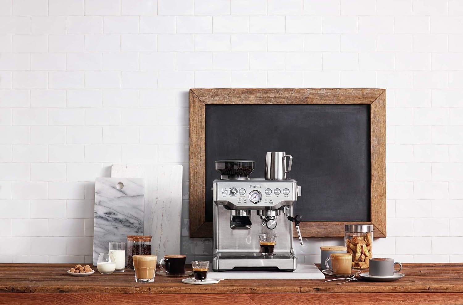 Breville Barista Express Espresso Machine, Brushed Stainless Steel, Bes870Xl, Large
