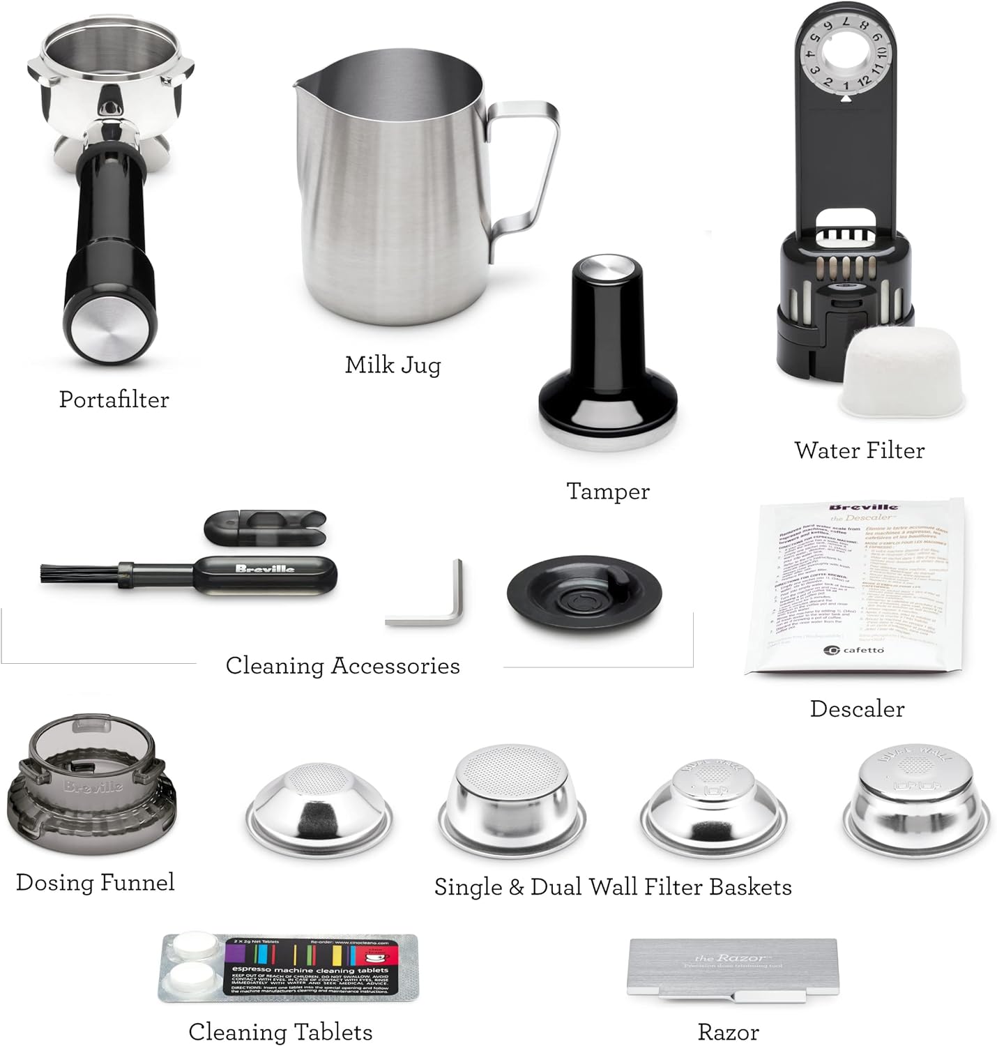 Breville Barista Express Espresso Machine, Brushed Stainless Steel, Bes870Xl, Large