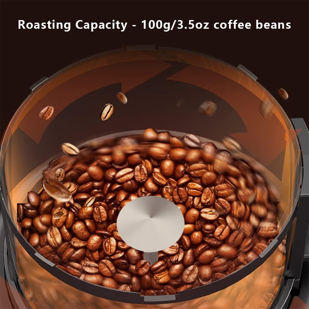 Cafemasy Coffee Bean Roaster Machine - Home Use Air Coffee Roaster With Adjustable Timer Roasting Heating And Air Fan Setting