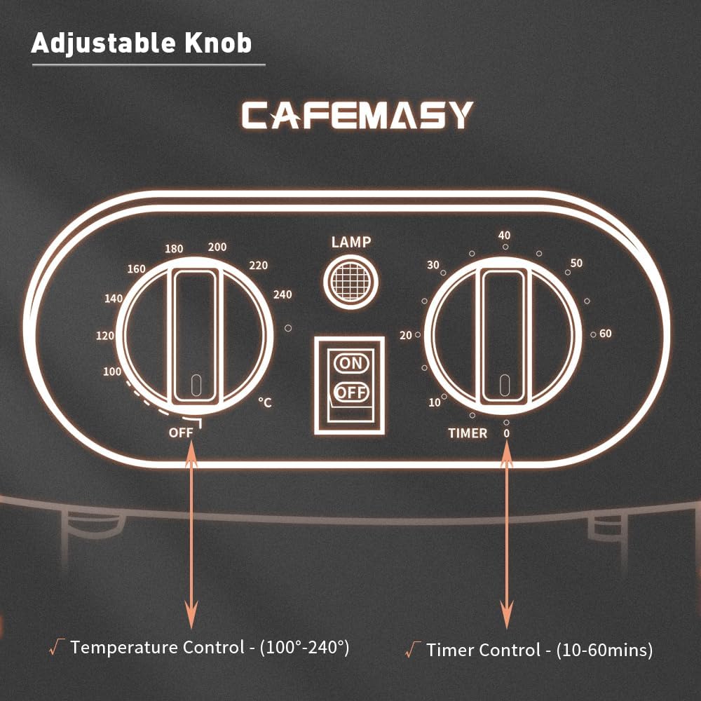 Cafemasy Coffee Roaster Machine For Home-Use - Upgrade Electric Coffee Bean Roaster With Adjustable Timer And Heating Setting