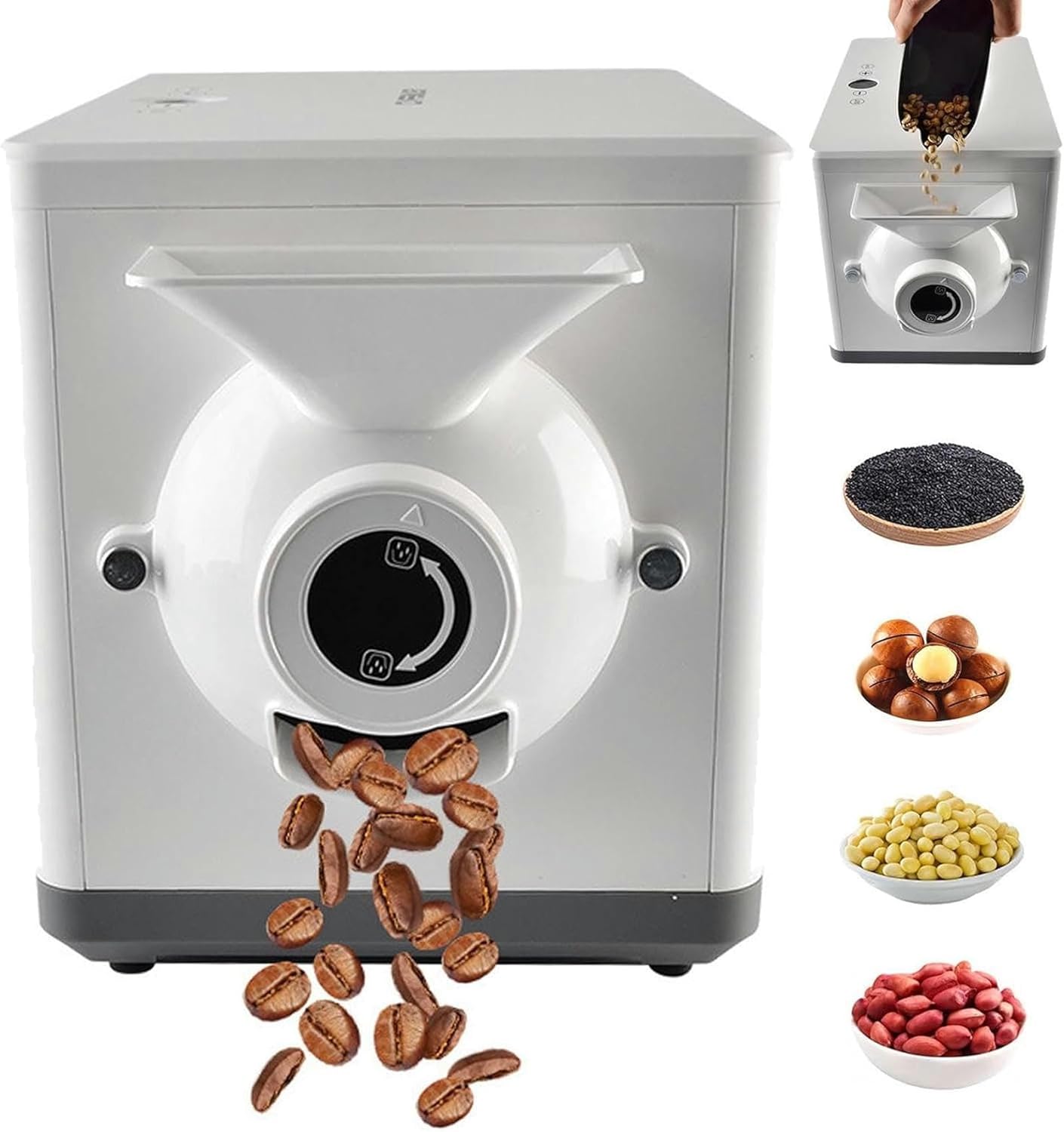 Cnaohghn Commercial Coffee Roasting Machine, 1500G Automatic Coffee Bean Roaster,Stainless Steel Liner,Timing (30S-90Min) + Temperature Control (100℃-250℃),1600W,360°Even Heating