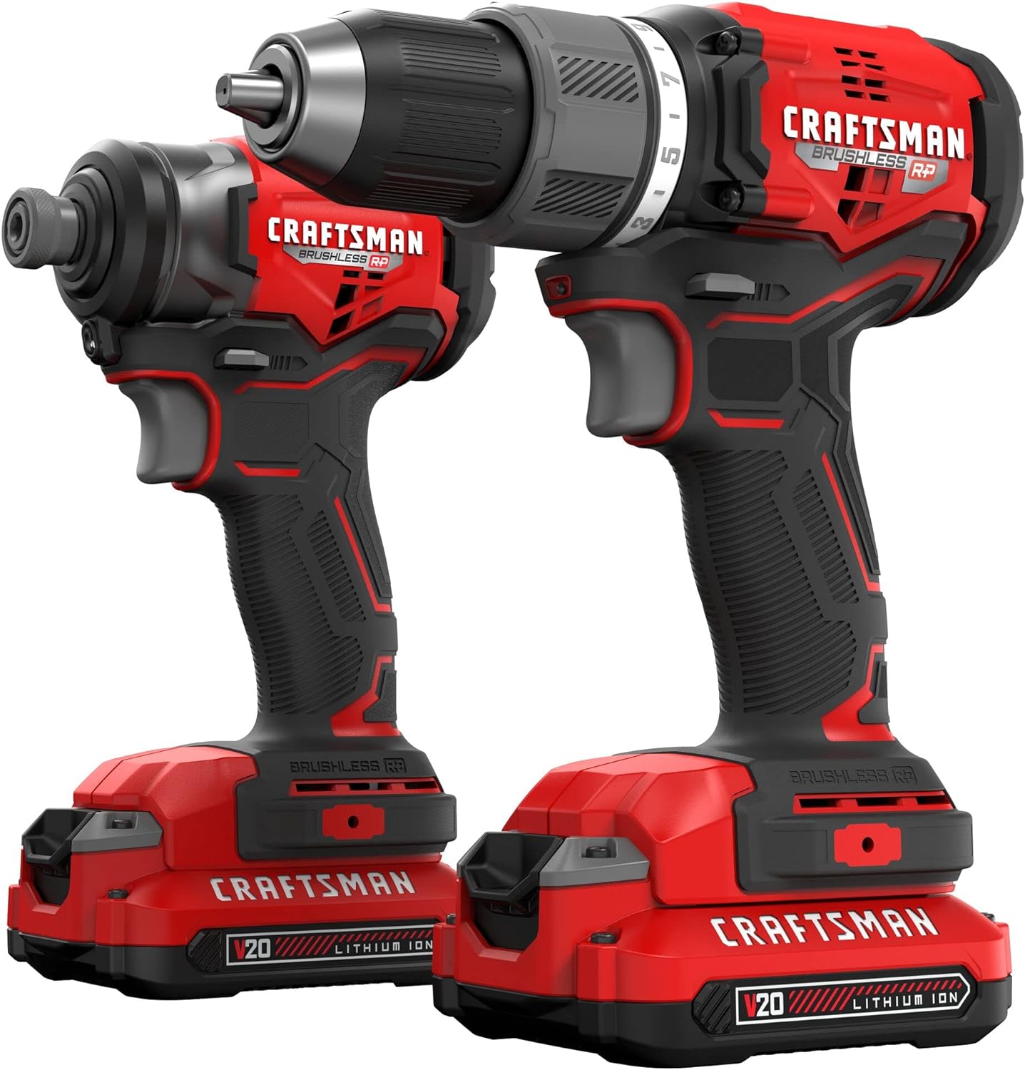 Craftsman V20 Rp Cordless Drill And Impact Driver, Power Tool Combo Kit, 2 Batteries And Charger Included (Cmck211C2)