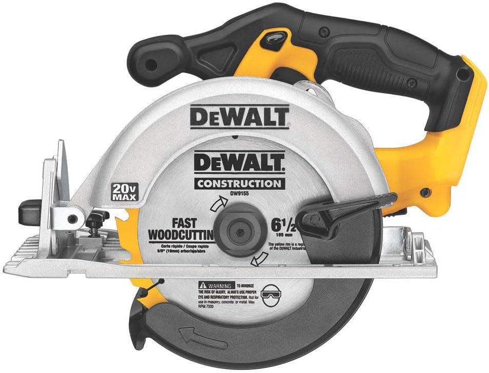 Dewalt 20V Max Circular Saw, 6-1/2-Inch Blade, 460 Mwo Engine, 0-50 Degree Bevel Capability, Bare Tool Only (Dcs391B)