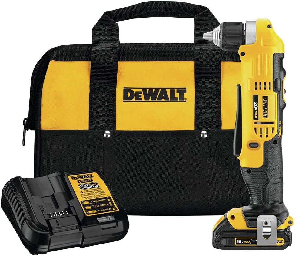 Dewalt 20V Max Right Angle Cordless Drill/Driver Kit (Dcd740C1)