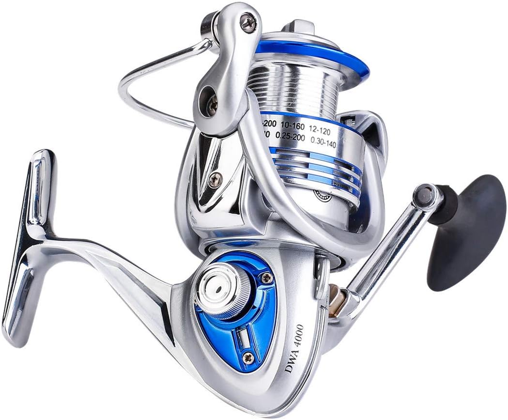 Diwa Spinning Fishing Reels For Saltwater Freshwater 3000 4000 5000 6000 7000 Spools Ultra Smooth Ultralight Powerful Trout Bass Carp Gear Stainless Ball Bearings Metal Body Ice Fishing Reels