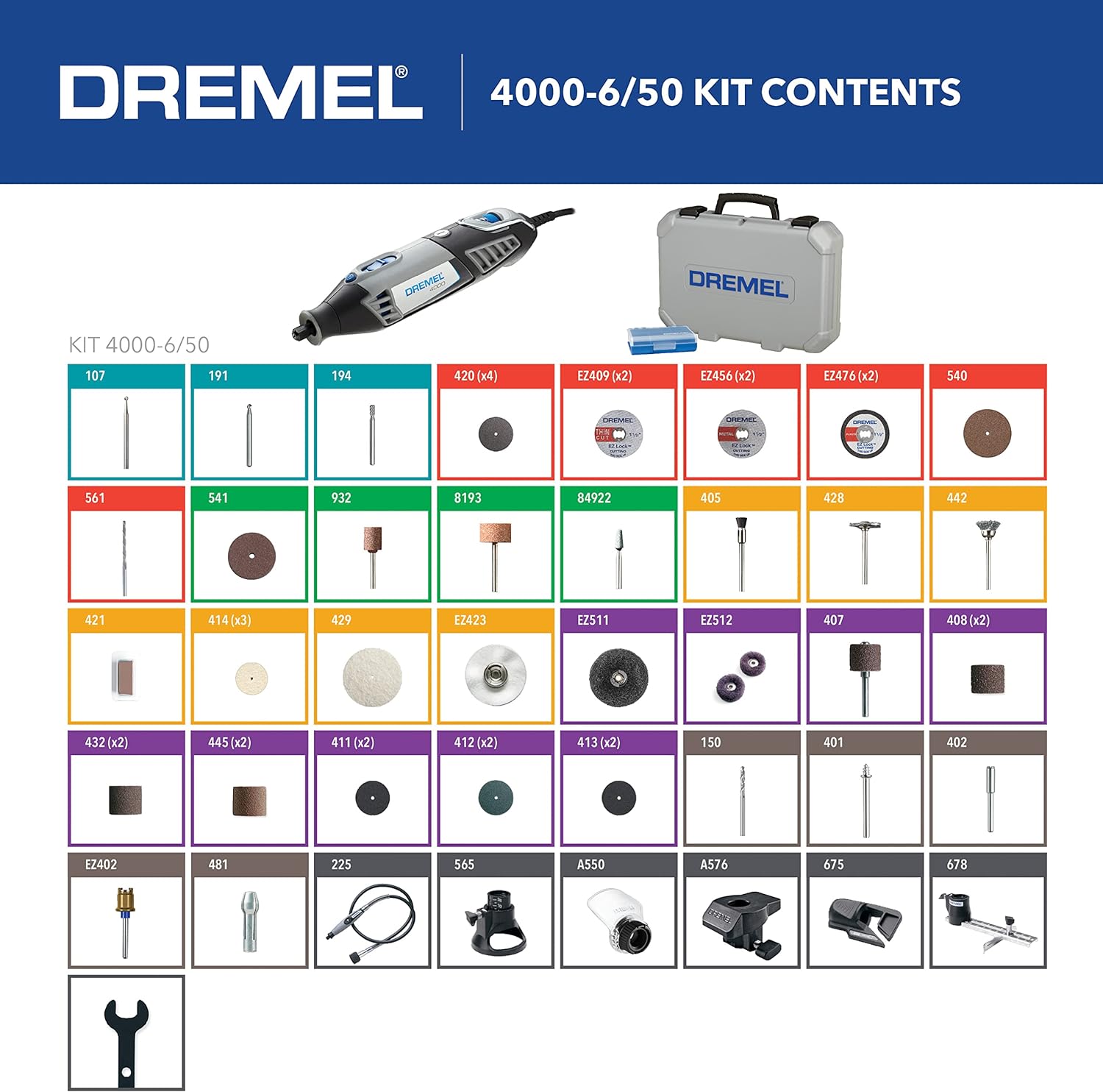 Dremel 4000-2/30 Variable Speed Rotary Tool Kit - Engraver, Polisher, And Sander- Perfect For Cutting, Detail Sanding, Engraving, Wood Carving, And Polishing- 2 Attachments  30 Accessories