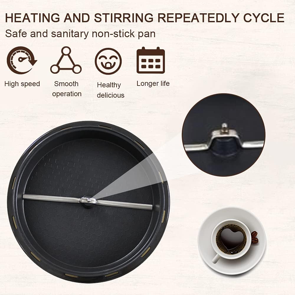 Home Coffee Roaster, 1.8Lbs Large Capacity Portable Electric Coffee Bean Roaster Machine 800W Multifunctional Coffee Roasters For Home Use Non-Stick Pan, Heats Evenly (American Standard Plug)