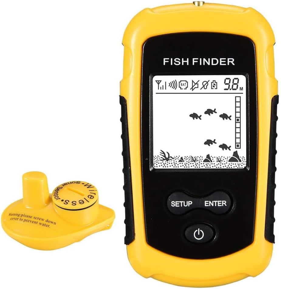 Luckylaker Portable Water Fish Finder Transducer Sonar Handheld Depth Finder Wireless Kayak Transducer Fish Finders Boat
