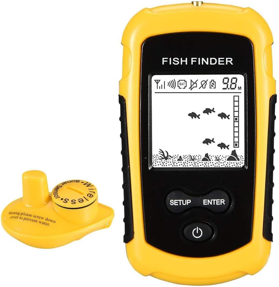 LUCKYLAKER Portable Water Fish Finder Transducer Sonar Handheld Depth Finder Wireless Kayak Transducer Fish Finders Boat