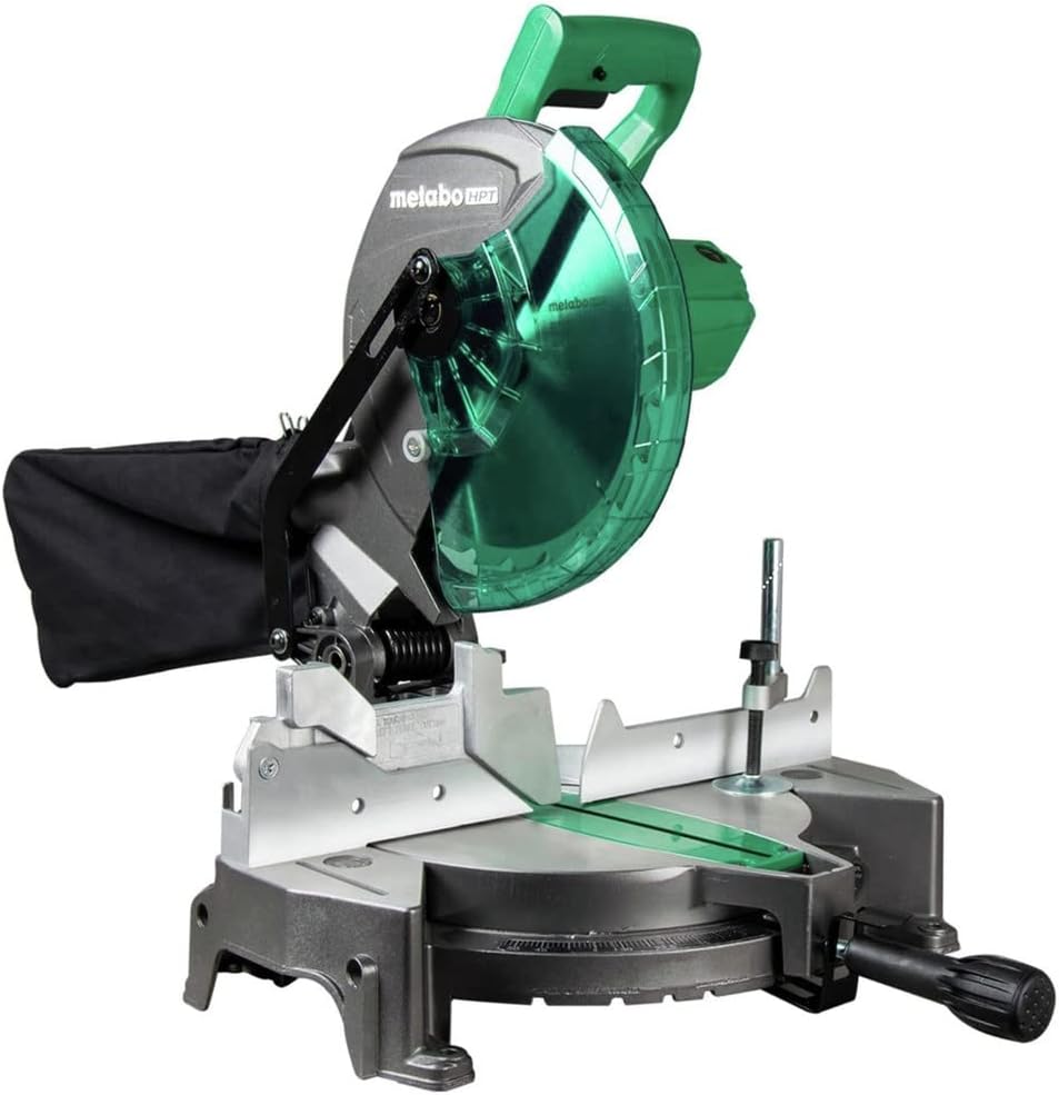 Metabo Hpt | Compound Miter Saw | 10-Inch | Single Bevel | 15-Amp Motor | 0-52° Miter Angle Range | 0-45° Bevel Range | Large Table | 10 24T Tct Miter Saw Blade | C10Fcgs