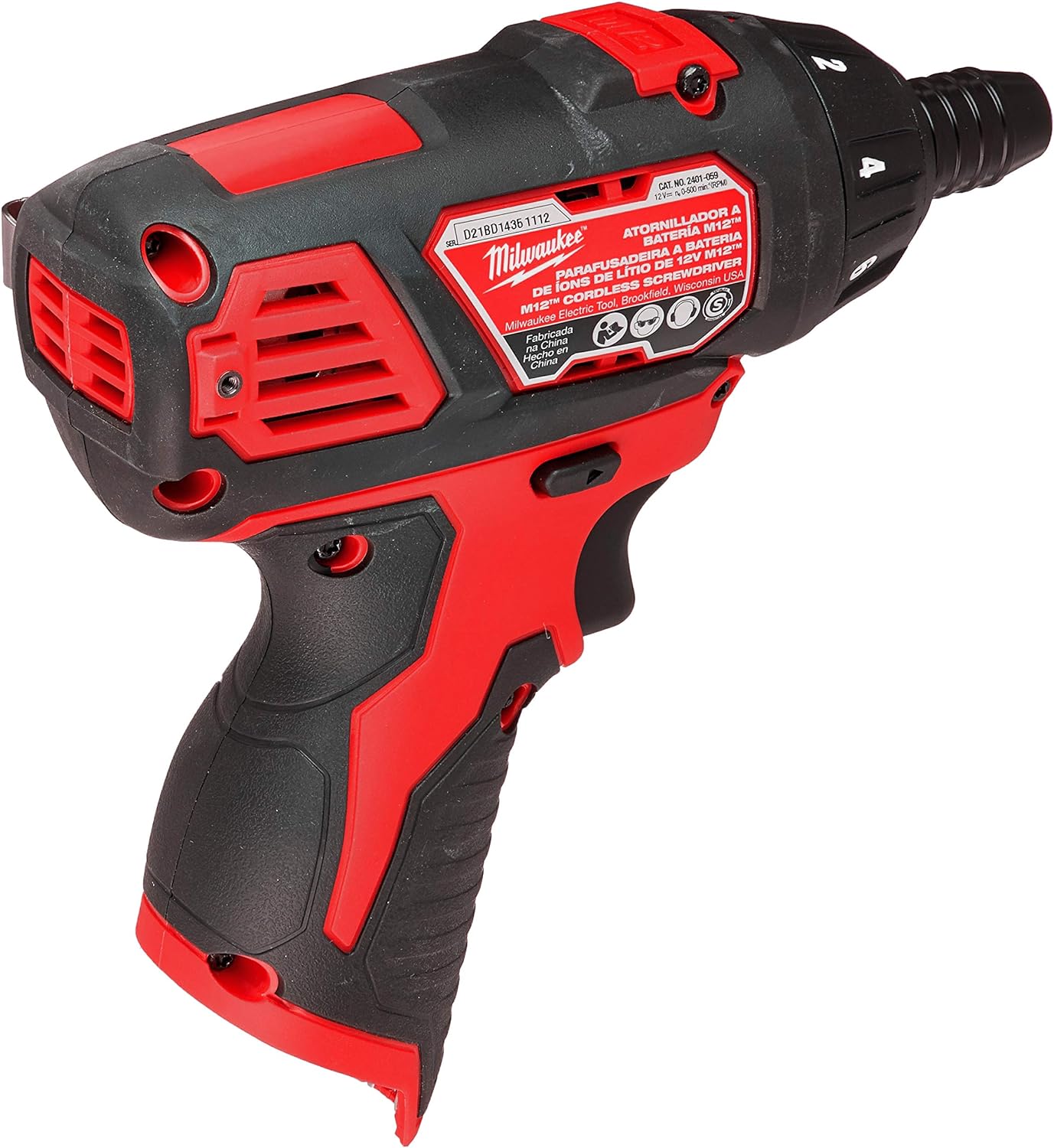 Milwaukee 2401-20 M12 12-Volt Lithium-Ion Cordless 1/4 In. Hex Screwdriver (Tool-Only)