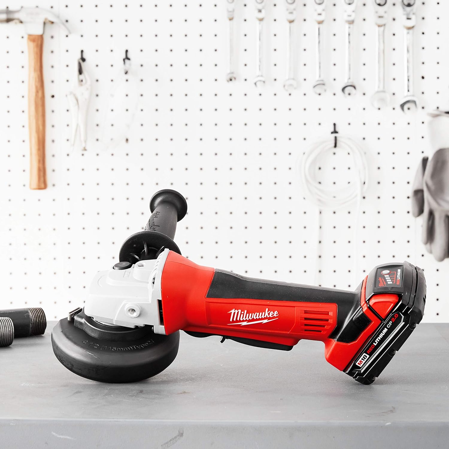 Milwaukee 2680-20 M18 18V Lithium Ion 4 1/2 Inch Cordless Grinder With Burst Resistant Guard And Paddle Switch Design