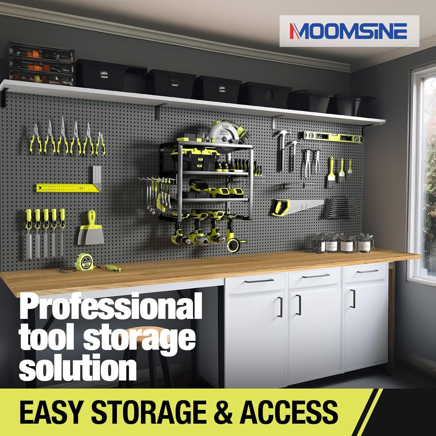 Moomsine 4 Layer Power Tool Organizer Wall Mount Review