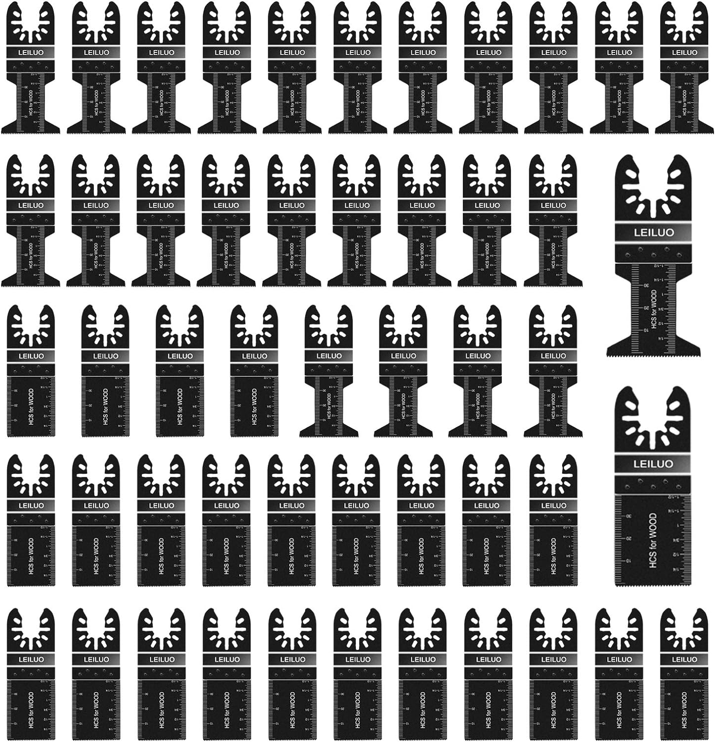 Oscillating Tool Blades Leiluo 50 Pack Wood Multitool Blades Fit Dewalt Bosch Milwaukee Craftsman Rockwell Fein Porter-Cable Chicago Ridgid Makita Ryobi