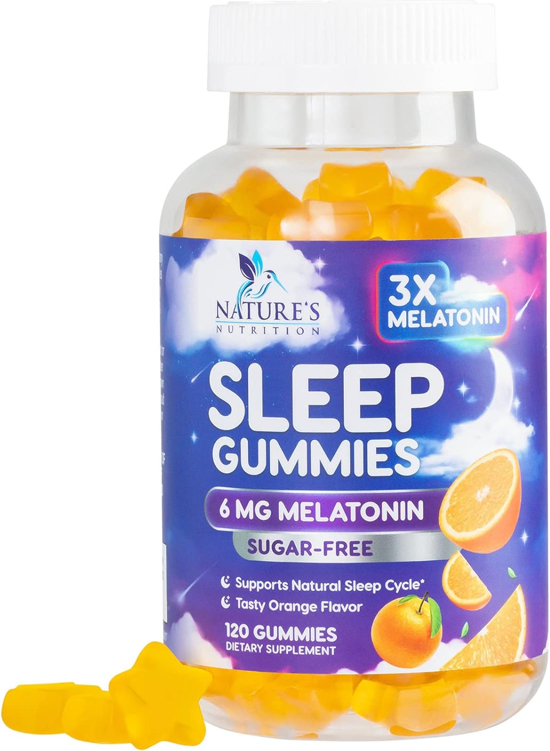 Sleep Melatonin Gummies For Adults Sugar Free - Natural Melatonin Sleep Gummy, Extra Strength Gummy Supplements, Sleep Support Vitamin Supplement, Vegan, Gelatin Free, Non-Gmo, 6Mg, 120 Sleep Gummies