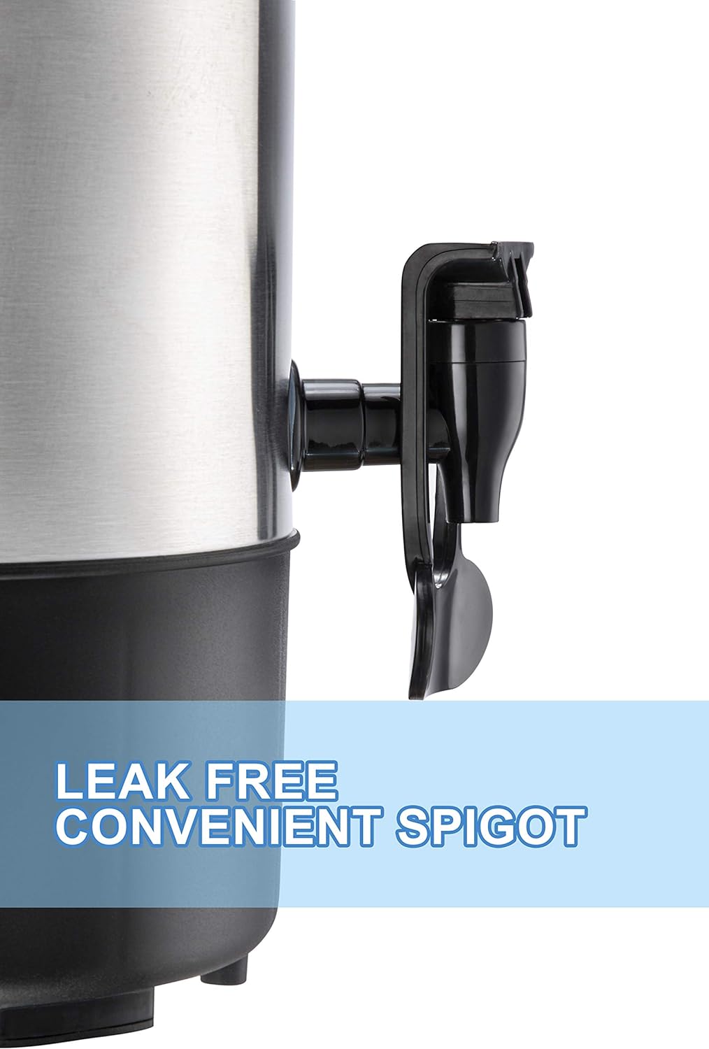 Sybo 2024 Upgrade Sr-Cp-100B Commercial Grade Stainless Steel Percolate Coffee Maker Hot Water Urn For Catering, 100-Cup 16 L, Metallic