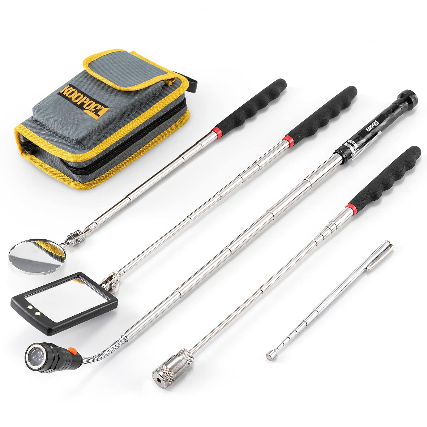 Telescoping Magnetic Pickup Tool Set-Extendable Magnet Flashlight With Inspection Mirror-Cool Gadgets Gifts Idea  Valentines Day Gifts Stocking Stuffers For Men, Boyfriend, Husband, Father, Handyman